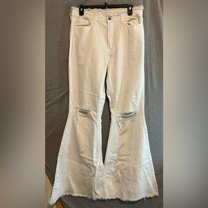 Women's Distressed White Jeans